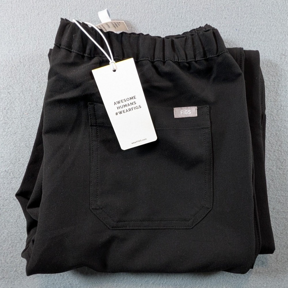 FIGS Pisco Basic Scrub Pants Mens Medium Tall Black NWT